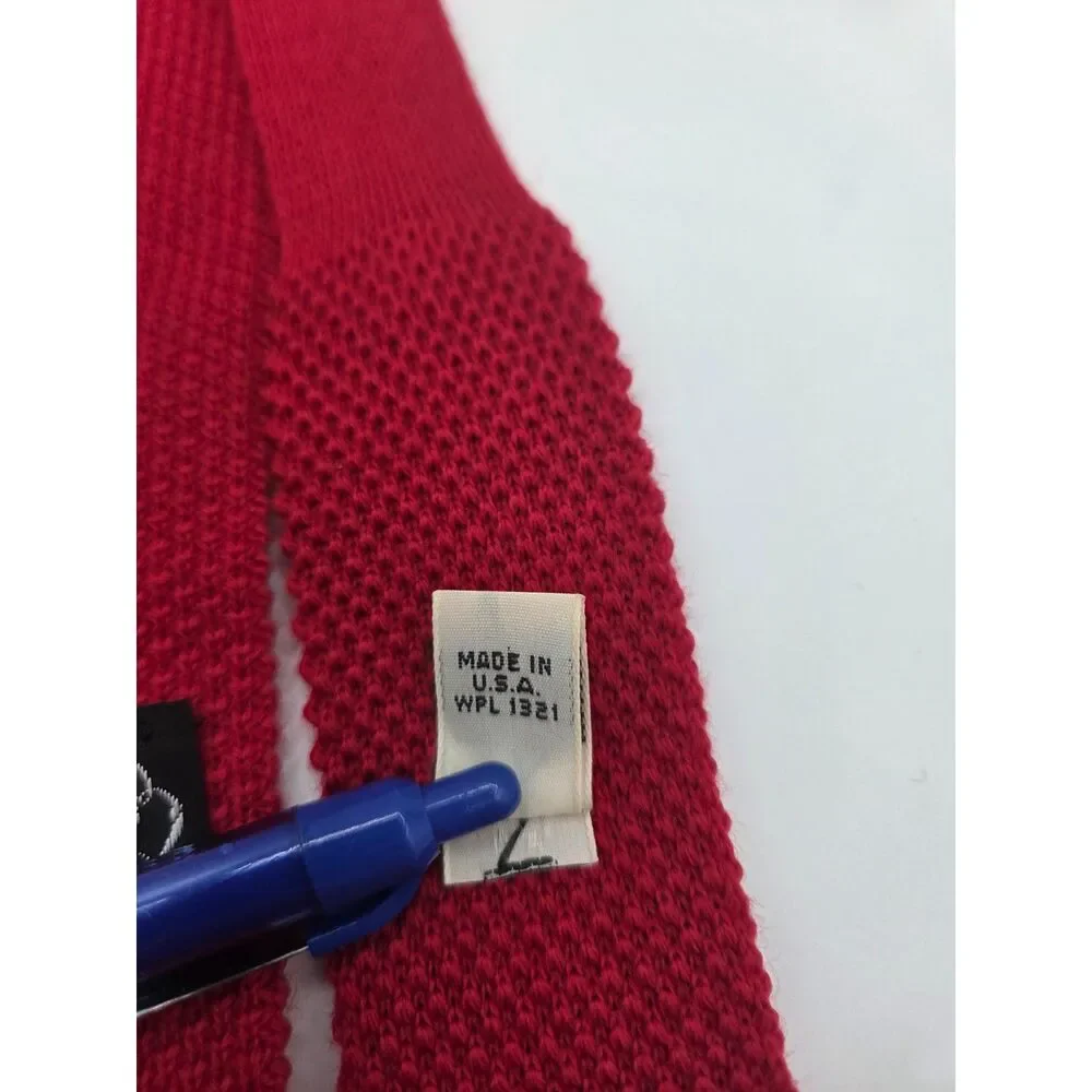Cable & Co Regent Street Red Knit Wool Tie Made in USA 2